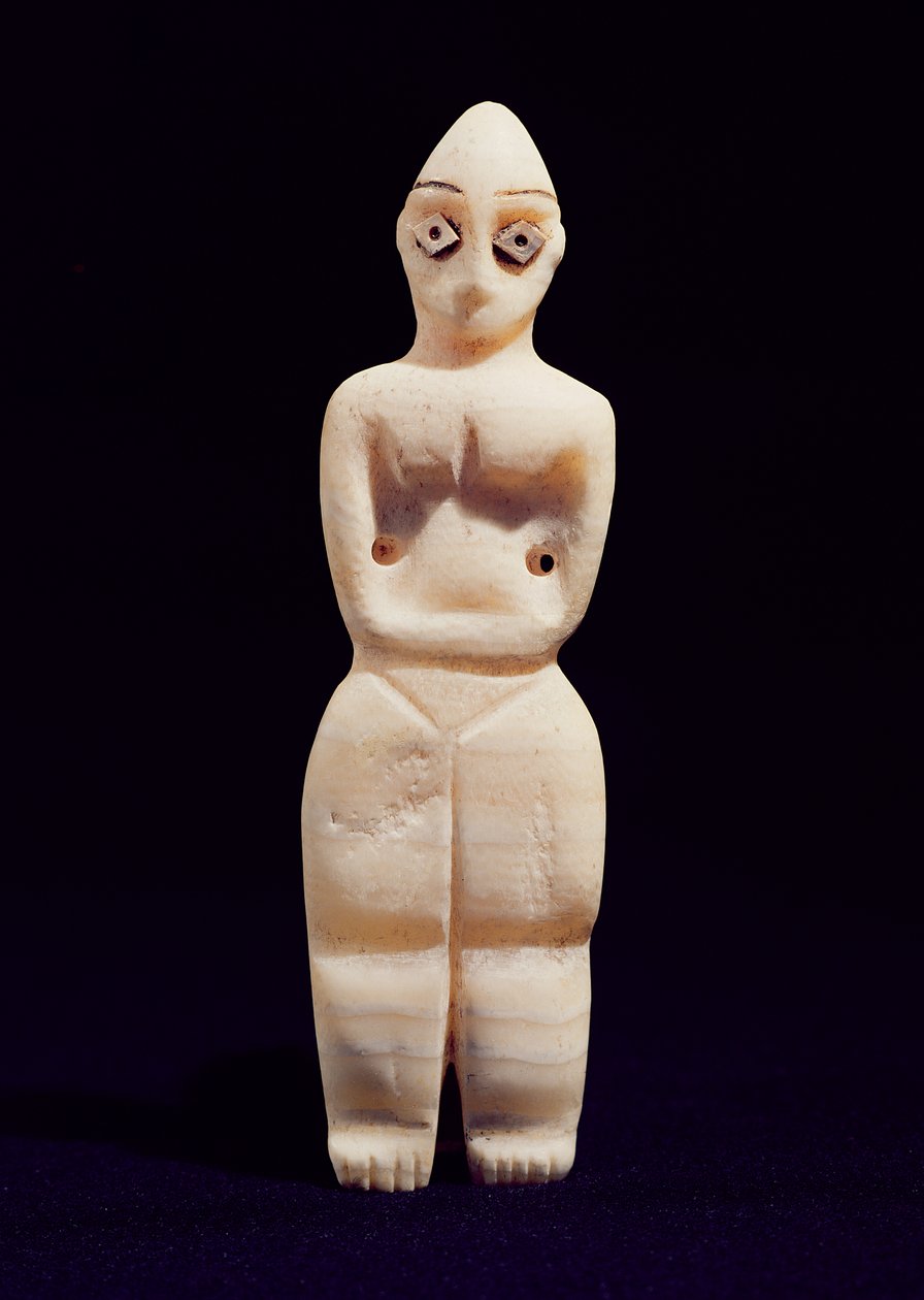 Statuette af en kvinde, tidligt 4. årtusinde f.Kr. (alabaster) af Mesopotamian