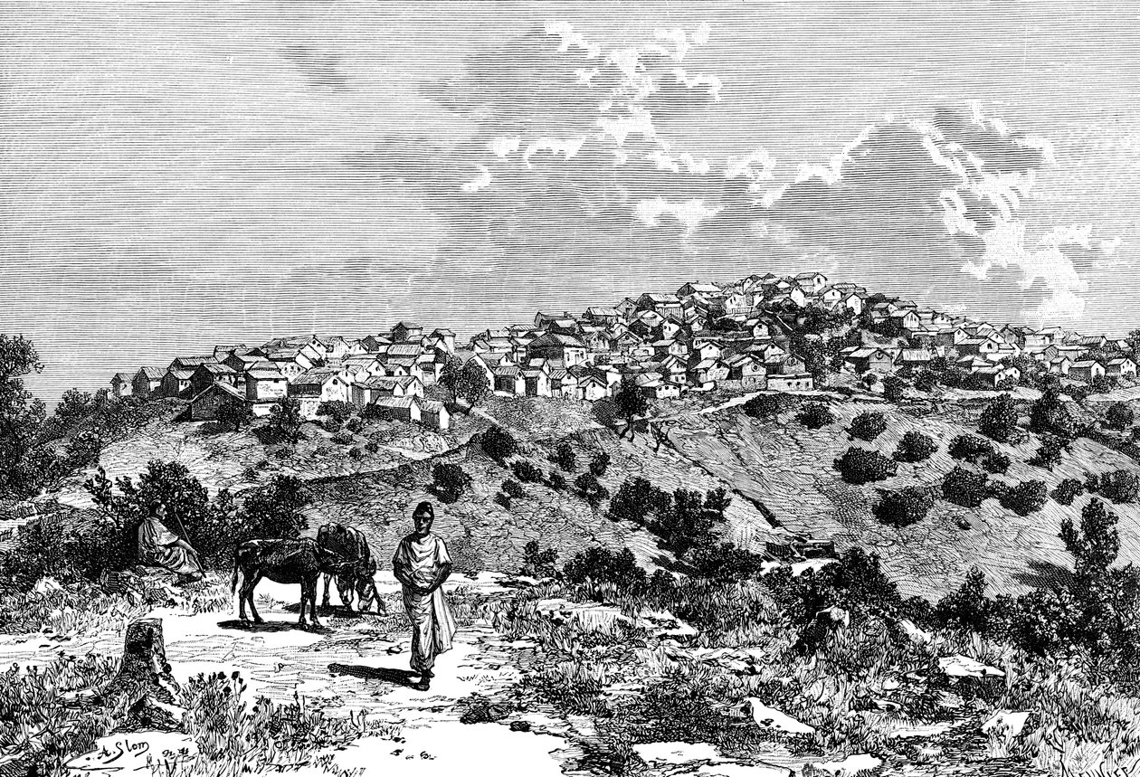 En kabylsk landsby, Nordafrika, 1895. af Meunier