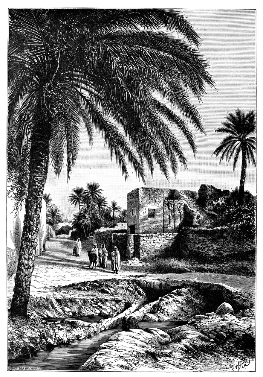 En gade i Biskra, Algeriet, 1895. af Meunier