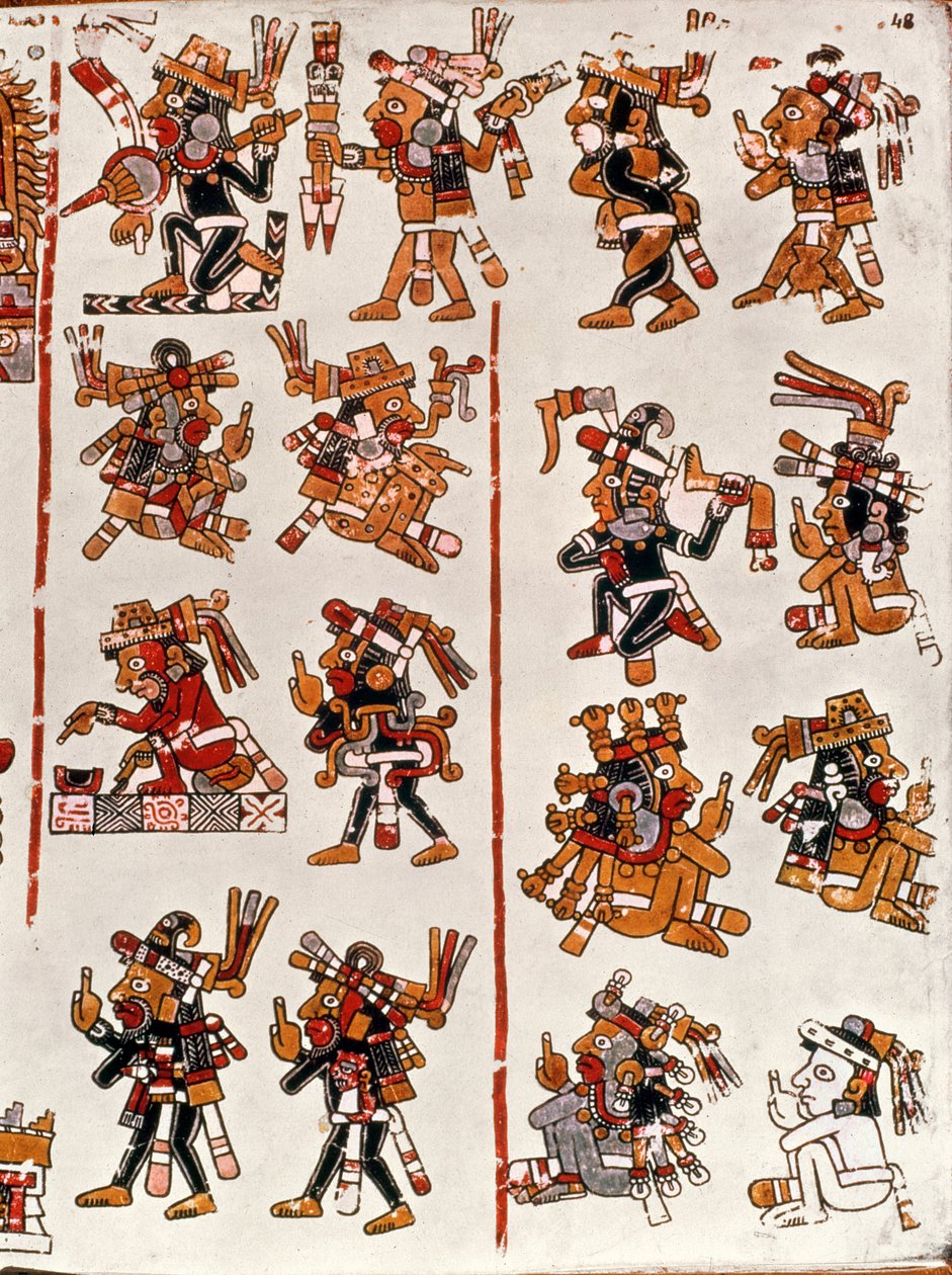 Mexicansk kodeks, der viser den aztekiske civilisations genealogi af Mexican School