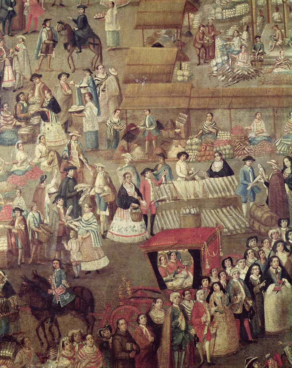 Plaza Mayor i Mexico, detalje af markedet af Mexican School