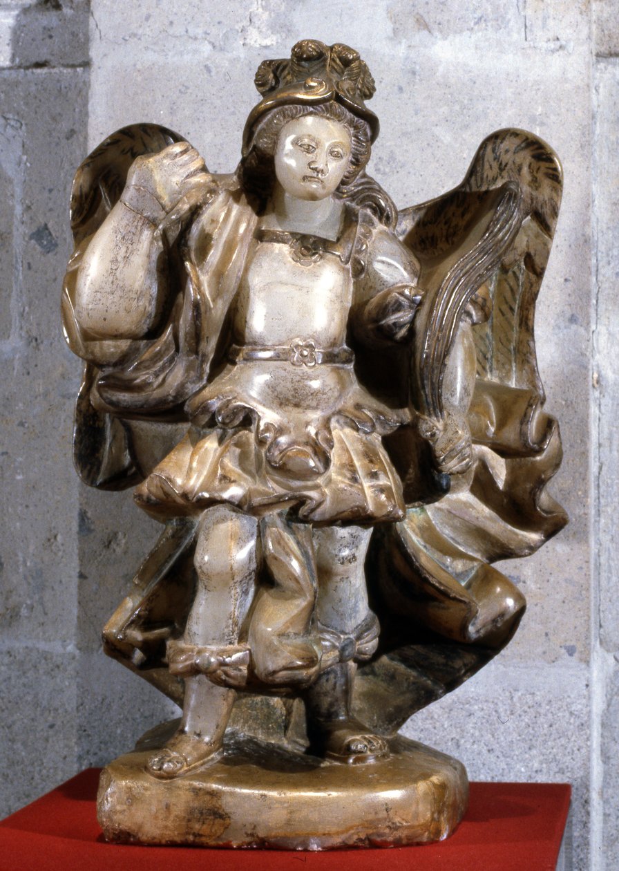 Statue af St. Michael (alabaster) af Mexican School
