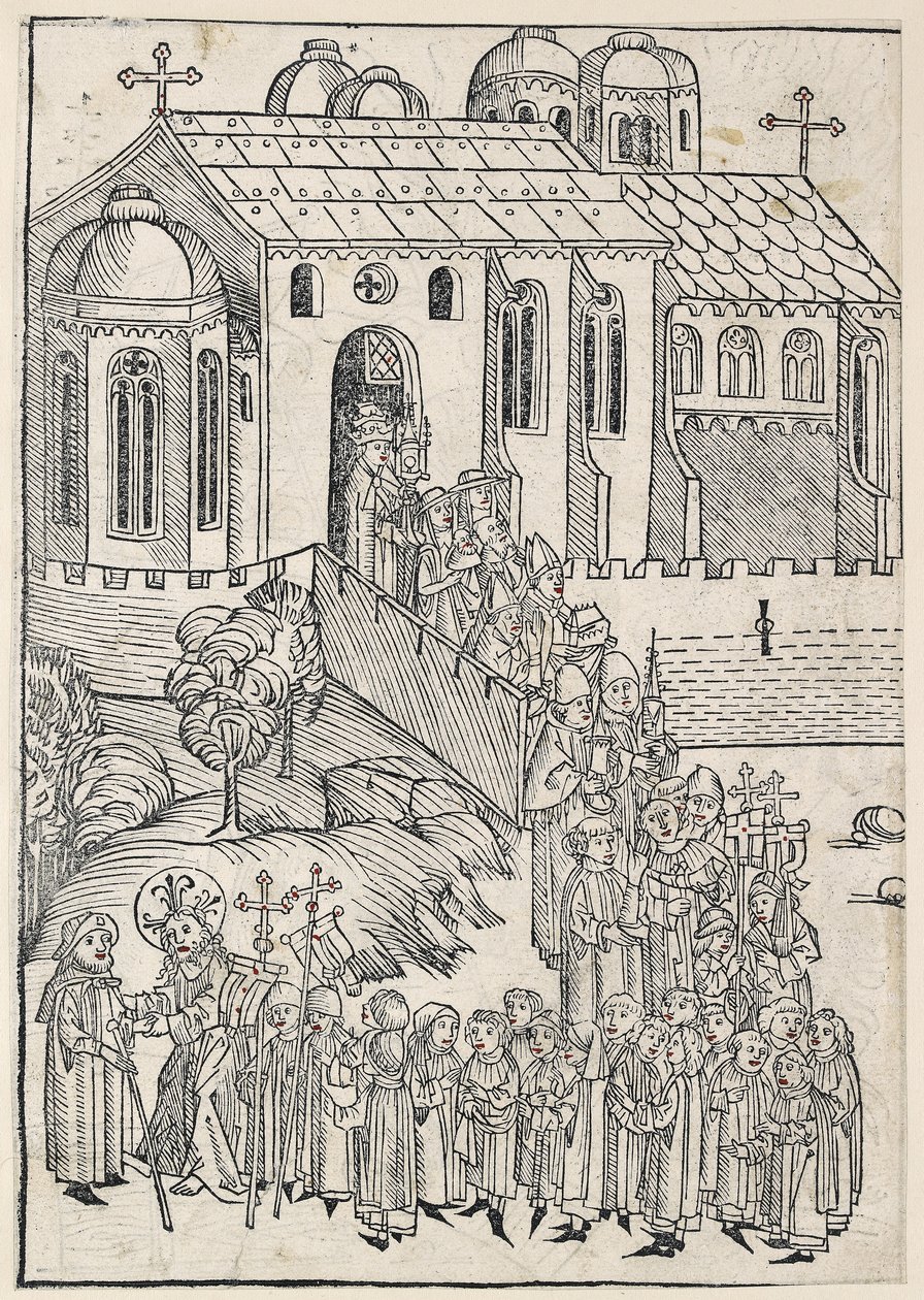 Kristus hilser på en pilgrim, ca.1491 af Michael Wolgemut
