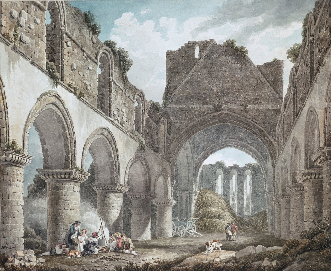 Buildwas Abbey, Shropshire, c1760-1800 af Michael Angelo Rooker