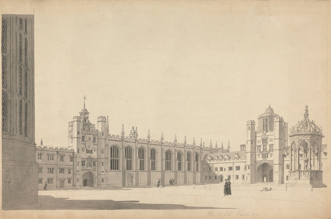 The Great Court, Trinity College, Cambridge af Michael Angelo Rooker