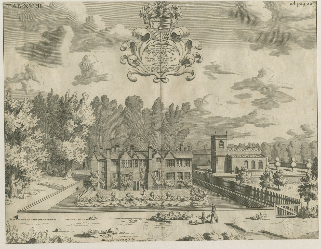Okeover Hall: gravering, nd [1653 - 1686] af Michael Burghers