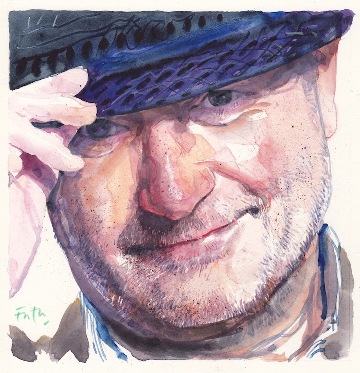 Phil Collins (akvarel) af Michael Frith