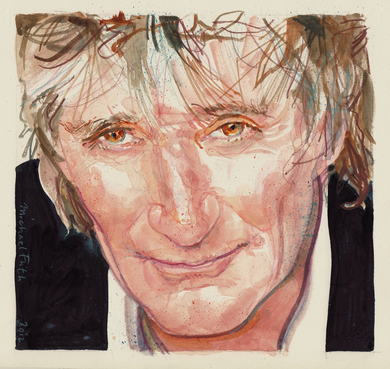 Rod Stewart (akvarel) af Michael Frith