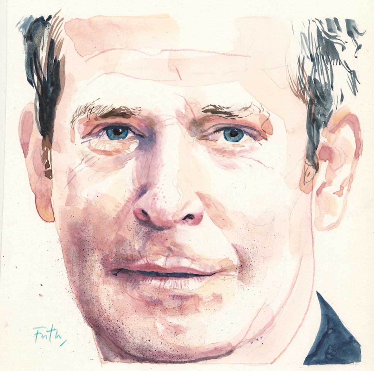 Tom Hollander (akvarel) af Michael Frith