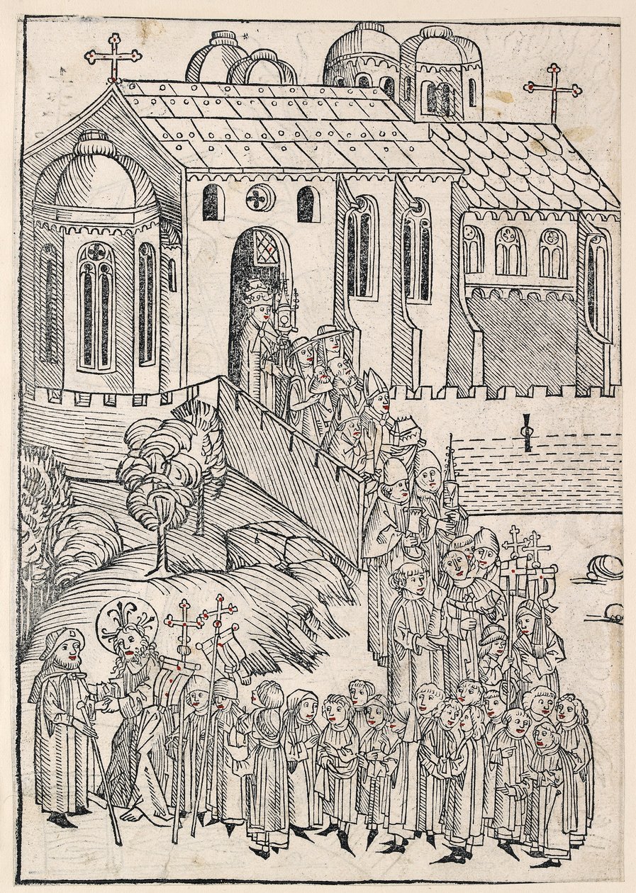 Kristus hilser en pilgrim, c1491 af Michael Wolgemut