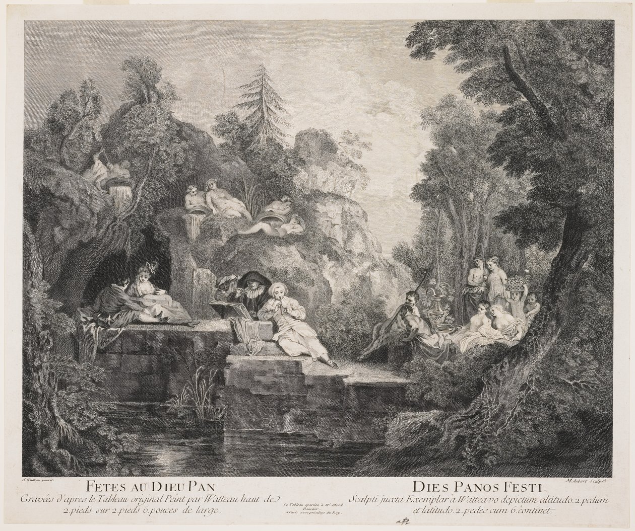 Fêtes au Dieu Pan (ætsning og gravering) af Michel Aubert
