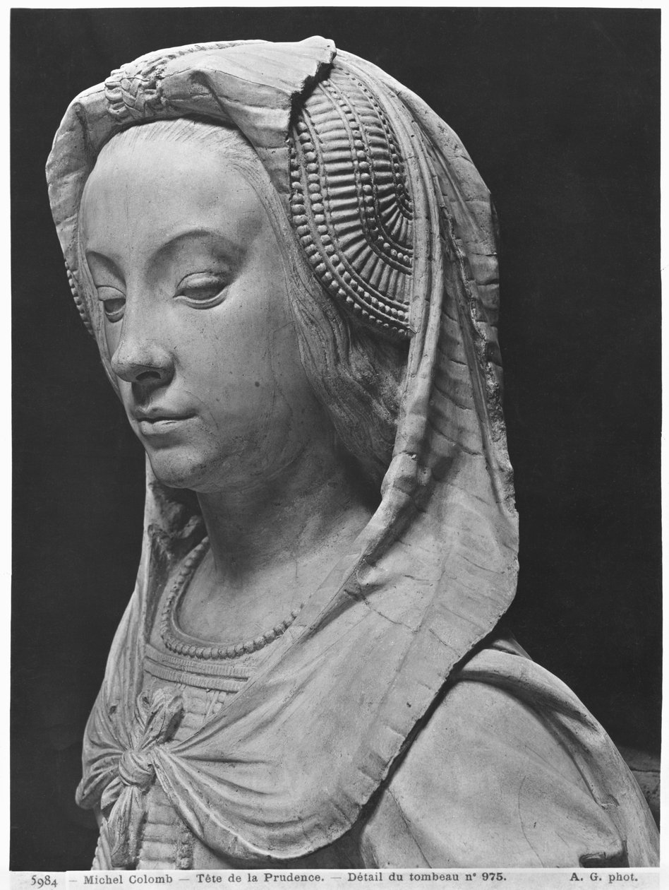 Nantes, St. Peter og St. Paul Cathedral, Graven af Frans II, Hertugen af Bretagne og Marguerite af Foix, leder af Prudence, 1502-07 (gipsstøbt af marmor) (detalje) (se også 345884) af Michel Colombe