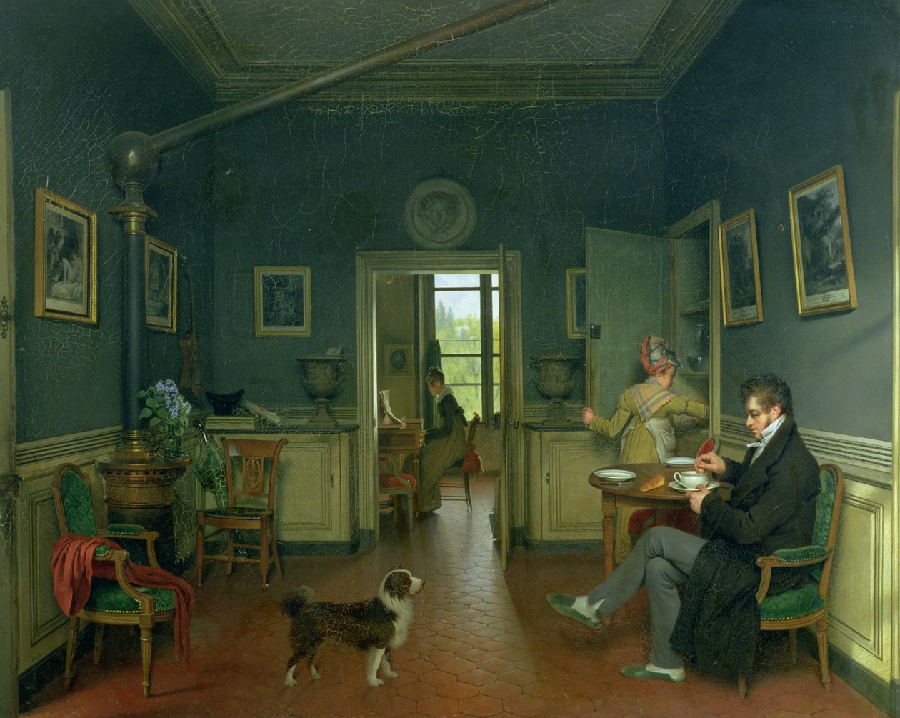 Interiør af en spisestue, 1816 (se 113187 for detaljer) af Michel Martin Drolling