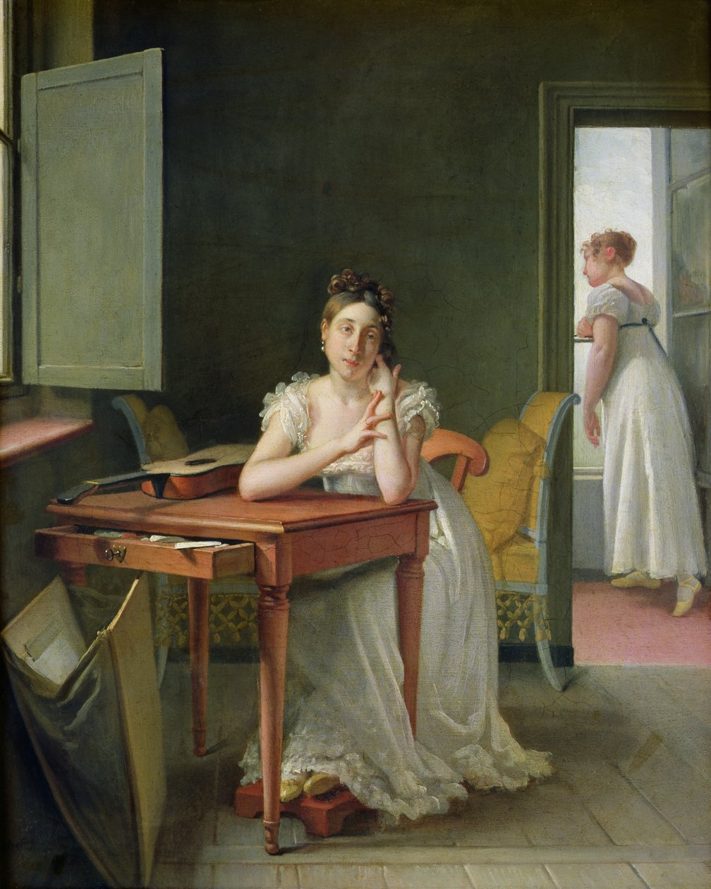 Portræt af Marceline Desbordes-Valmore (1786-1859) af Michel Martin Drolling