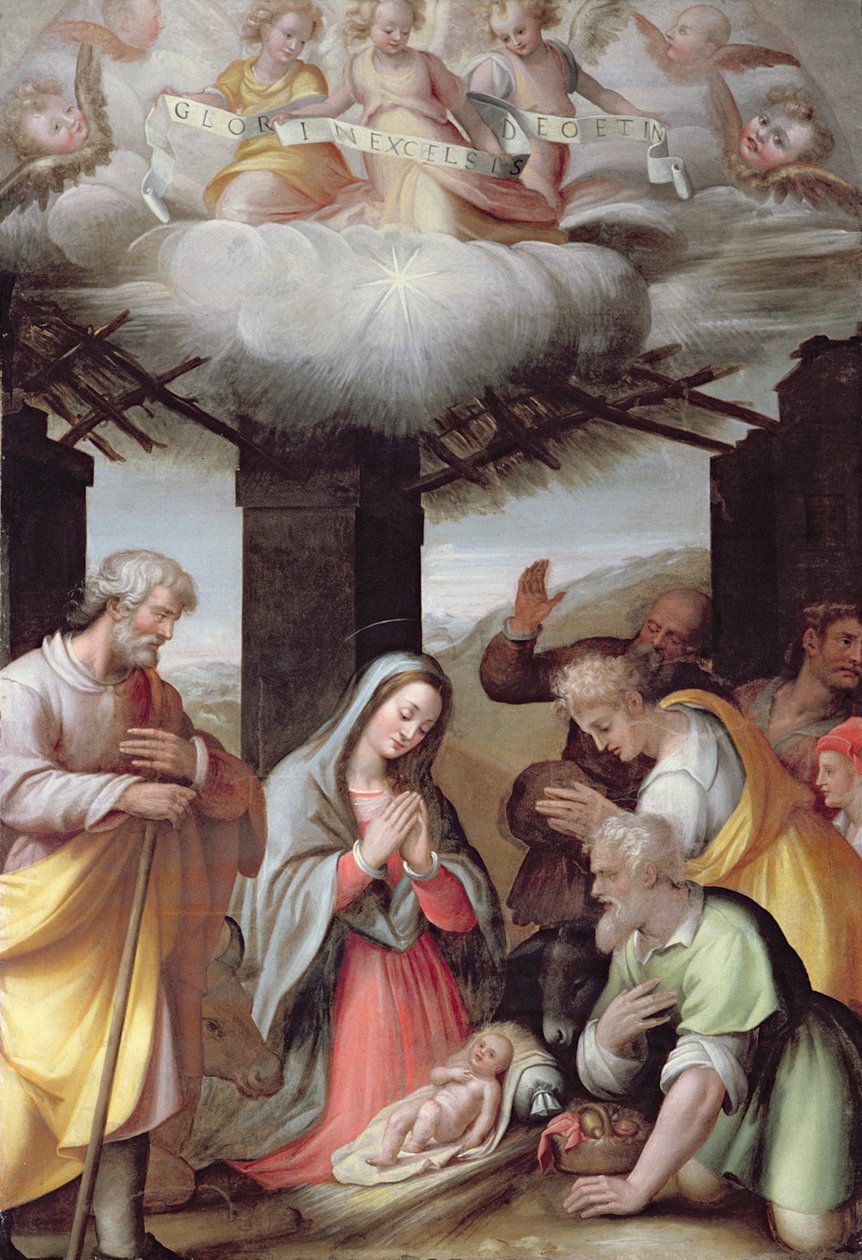 Hyrdernes tilbedelse, ca.1500 af Michel Colombe