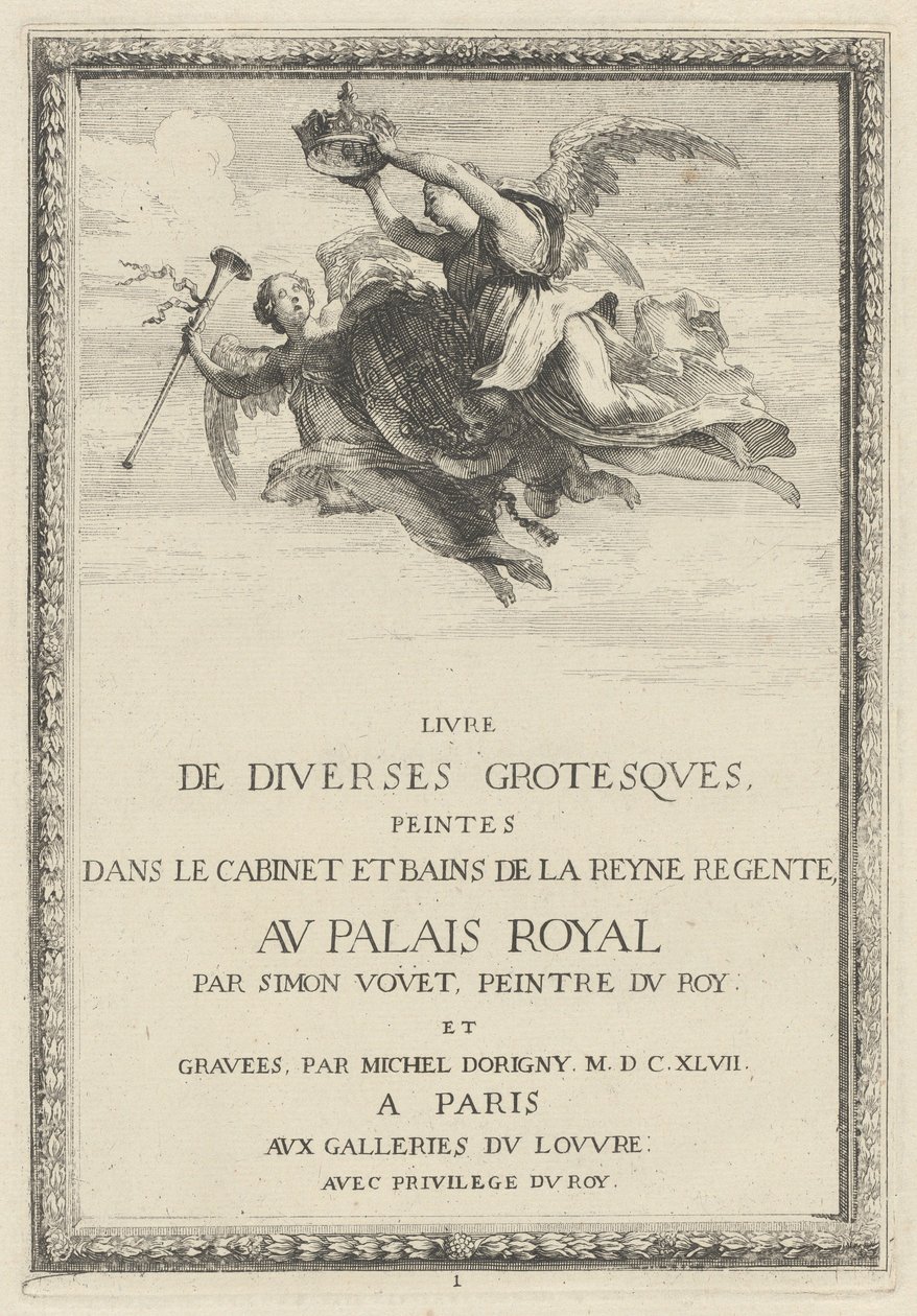 Titel side af Michel Dorigny, after Simon Vouet