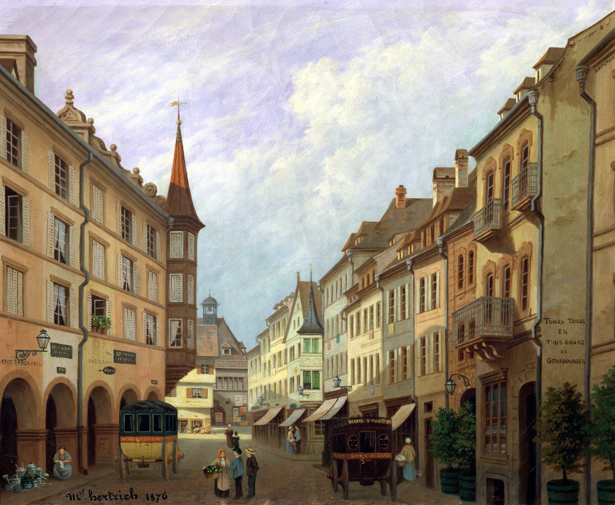 Arkaderne, Grand Rue, Colmar, 1876 af Michel Hertrich