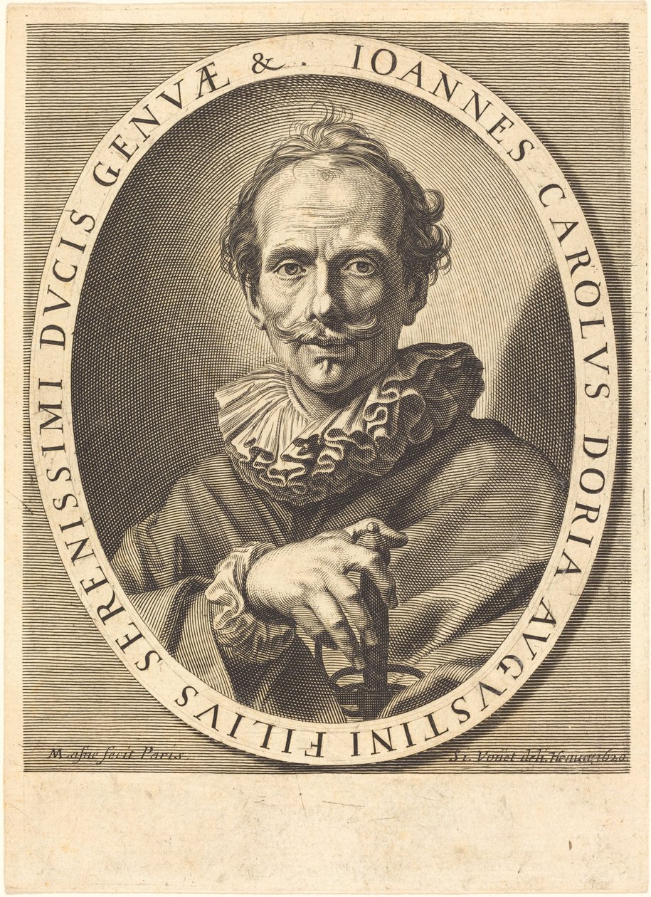 Jean Charles Doria af Michel Lasne after Simon Vouet