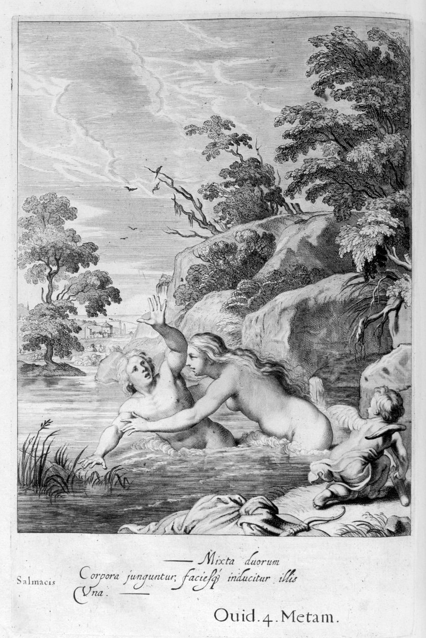 Nymfen Salmacis og Hermafroditus, 1655 af Michel de Marolles