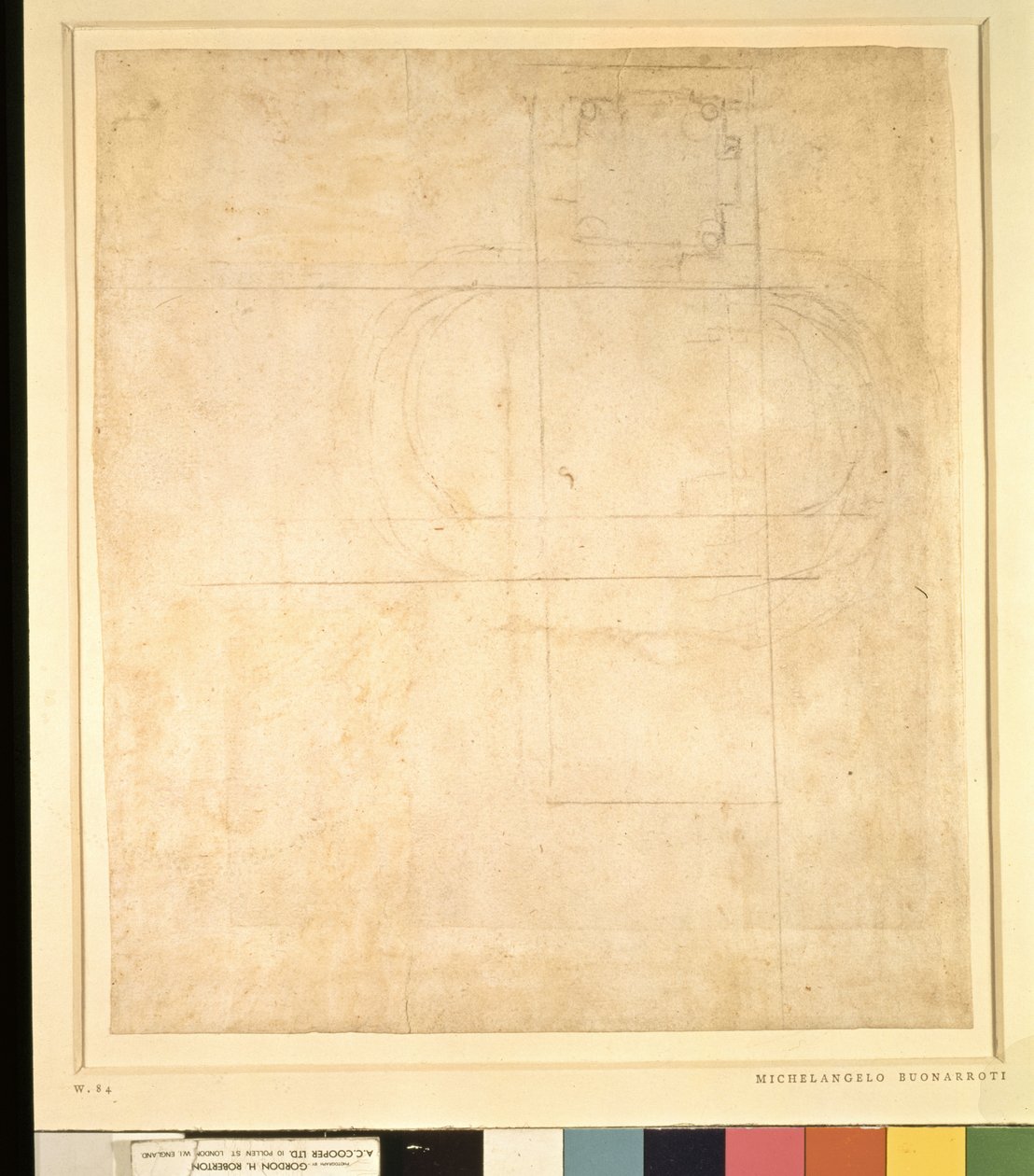 Arkitektonisk tegning af Michelangelo Buonarroti