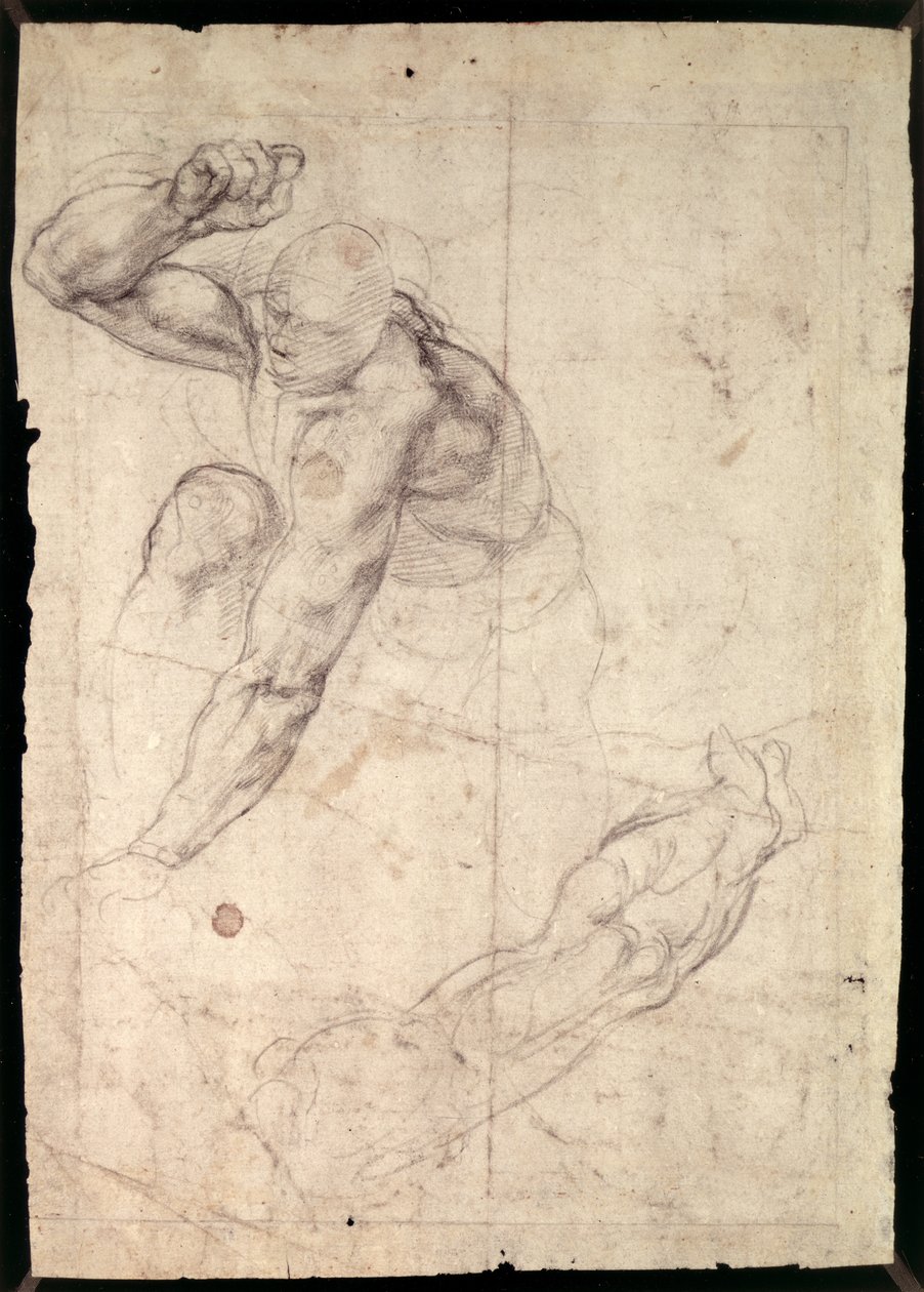 Mandsfigurstudie af Michelangelo Buonarroti