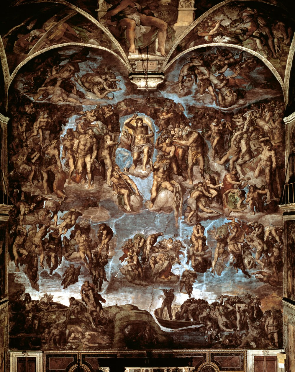 Det Sixtinske Kapel: The Last Judgement, 1538-41 (før restaurering) af Michelangelo Buonarroti