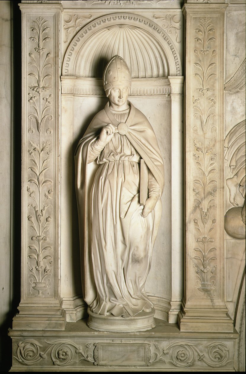 Sankt Pius, fra Piccolomini-alteret, 1501-4 (marmor) af Michelangelo Buonarroti