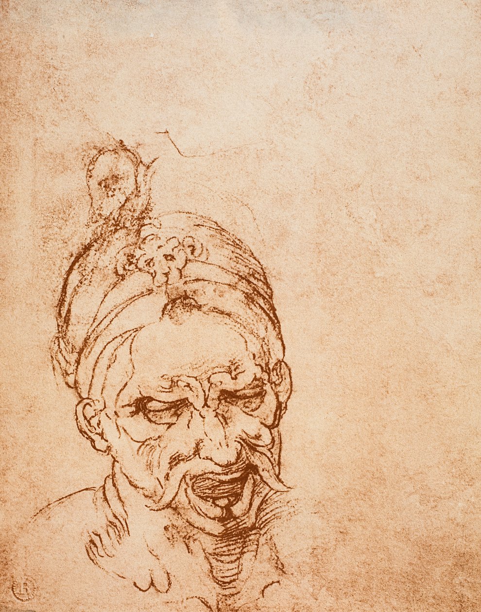 Studie til et djævlehoved, tegning af Michelangelo. Casa Buonarroti, Firenze af Michelangelo Buonarroti
