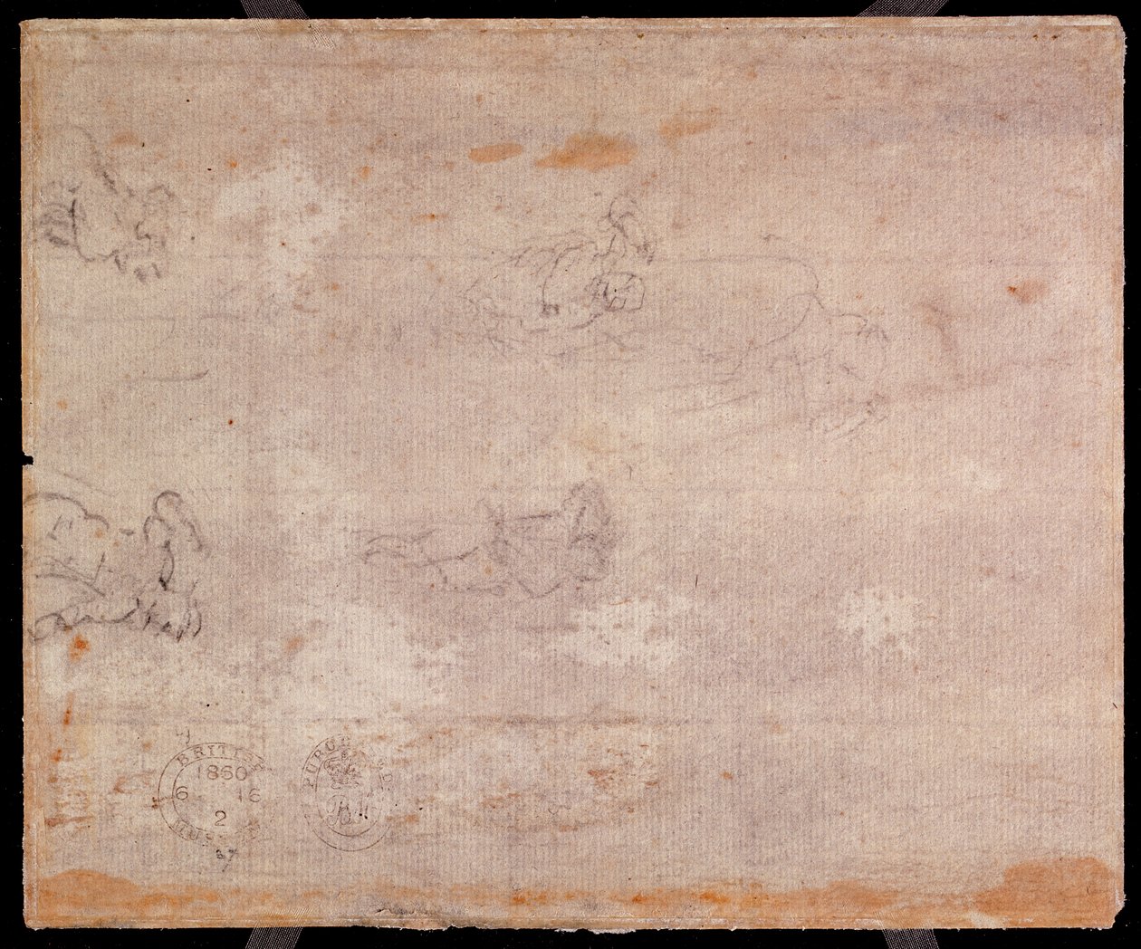 Studie af figurer (sort kridt på papir) (recto) (for verso se 191778) af Michelangelo Buonarroti