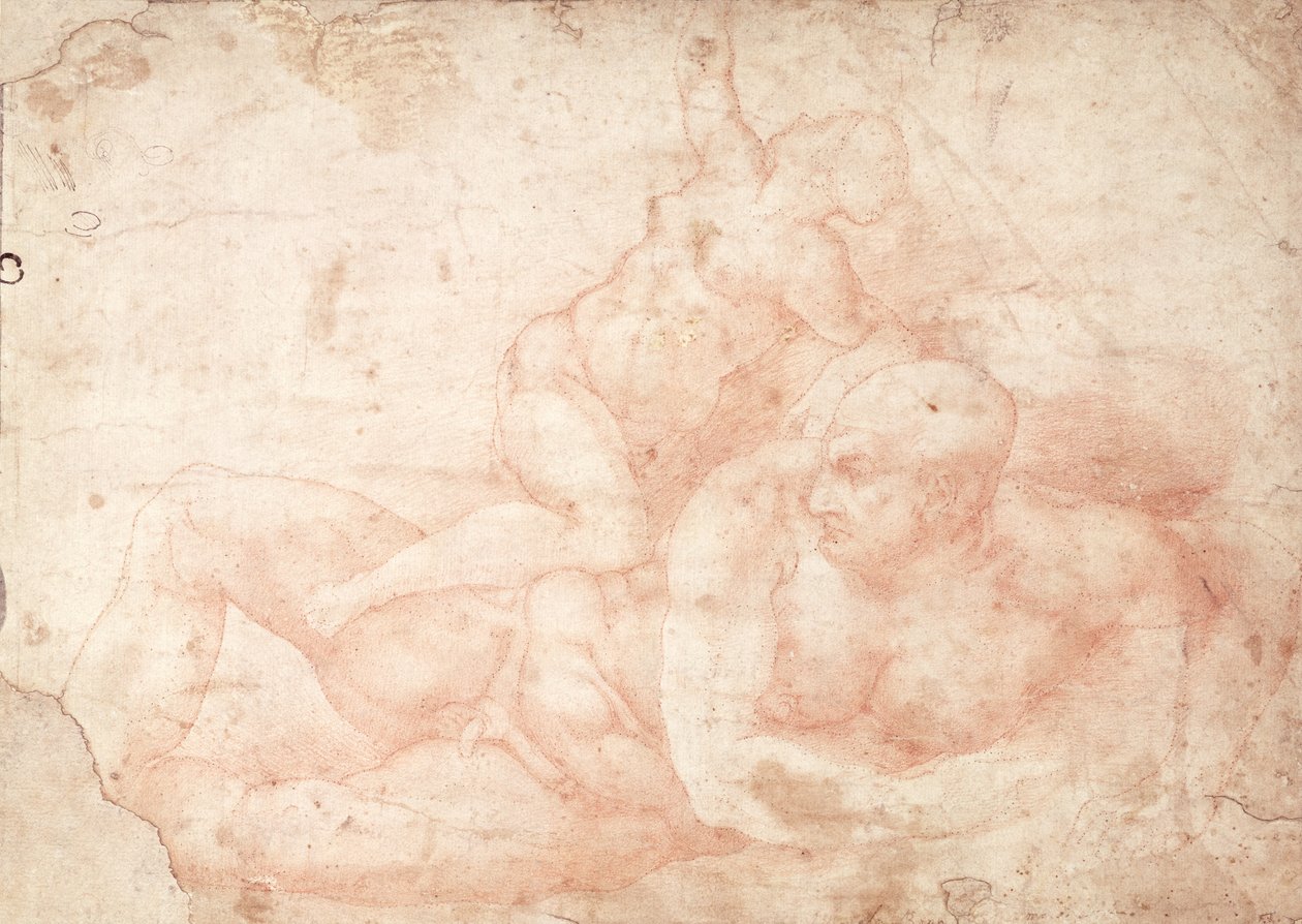 Undersøgelse af en mandlig og kvindelig nøgen af Michelangelo Buonarroti