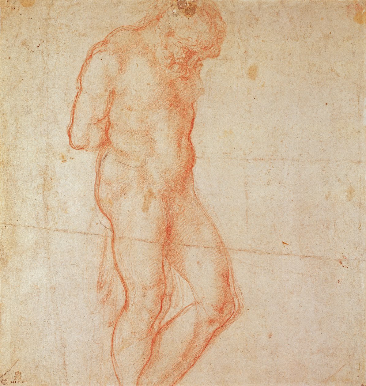 Studie af en nøgen af Michelangelo Buonarroti