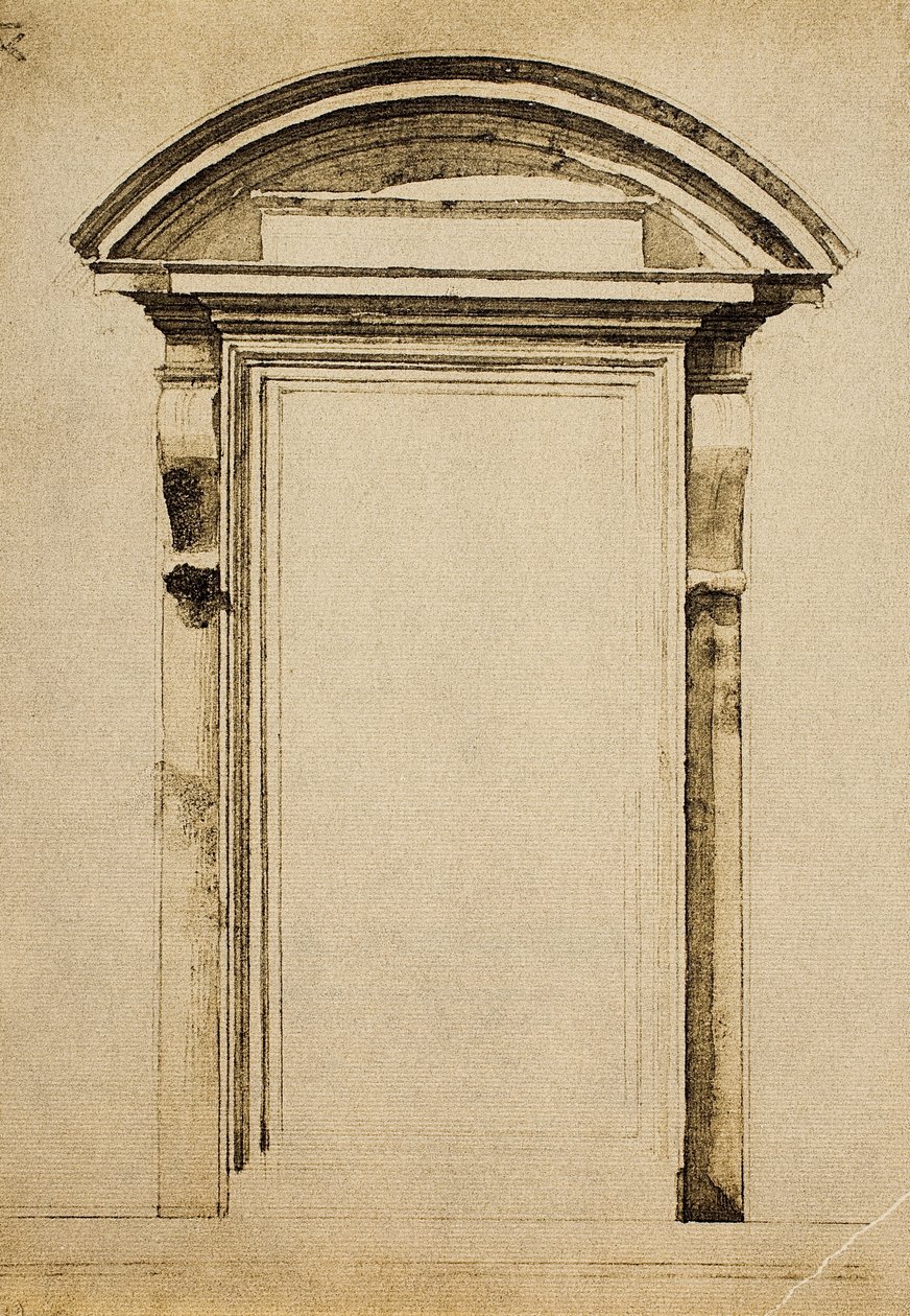 Vindue; tegning af Michelangelo. Casa Buonarroti, Firenze af Michelangelo Buonarroti