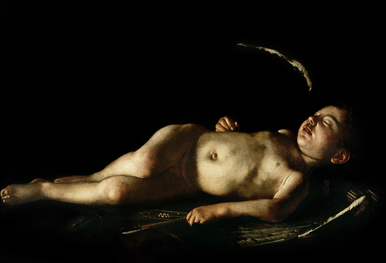 Sovende Amor, 1608 af Michelangelo Merisi Caravaggio