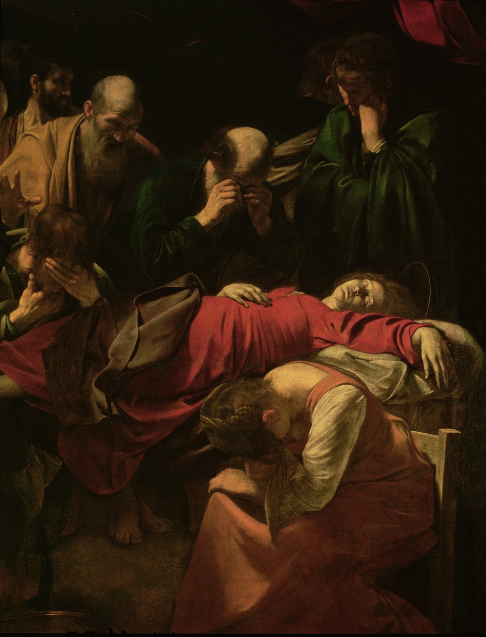 Jomfruens død, 1605-06 (detalje af 3678) af Michelangelo Merisi Caravaggio