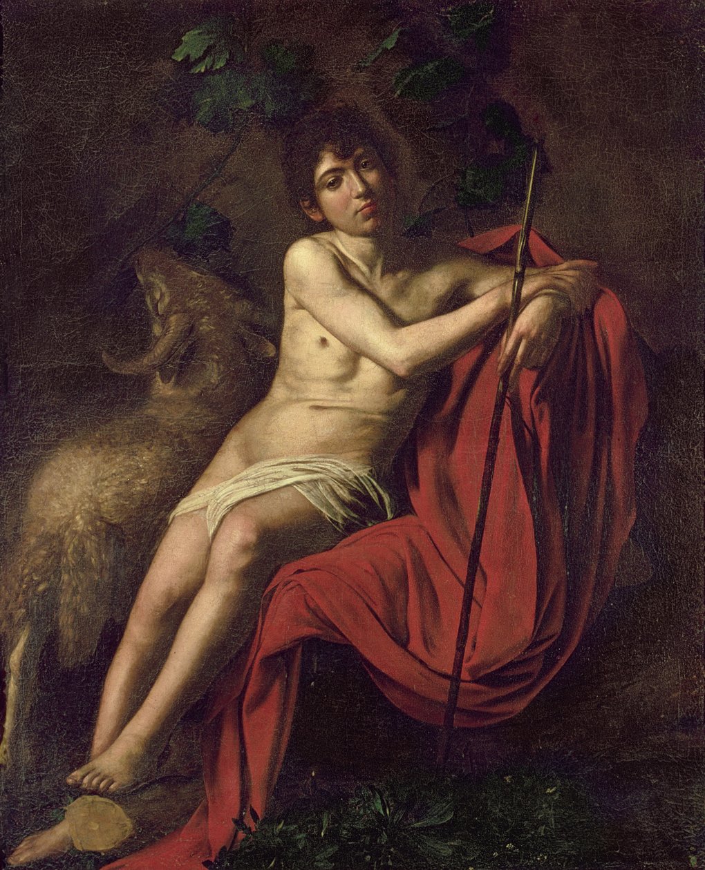 Johannes Døberen i ørkenen, ca. 1610 af Michelangelo Merisi Caravaggio