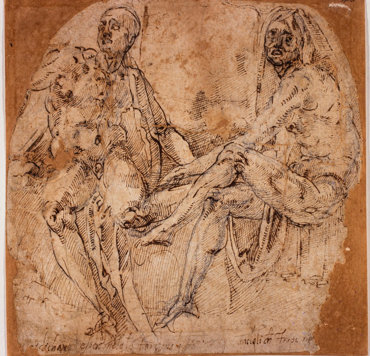 Studier af nøgenbilleder af Michelangelo (after) Buonarroti