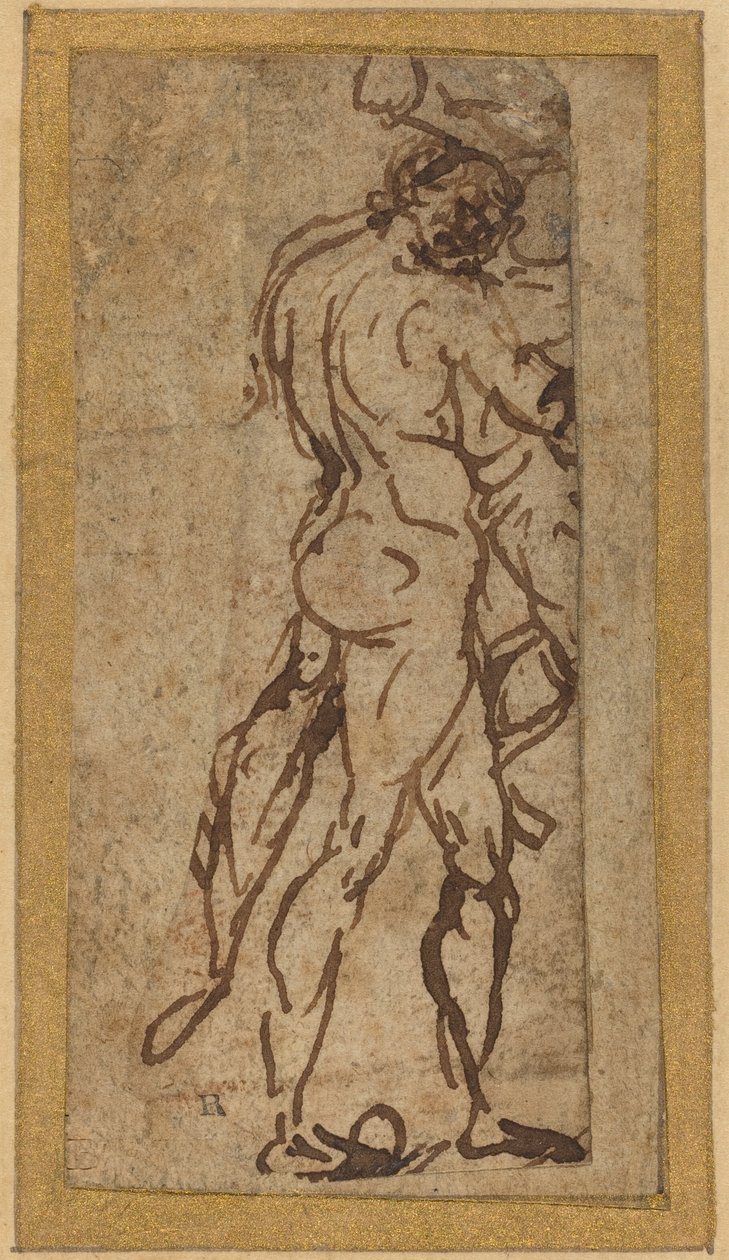 To nøgenbilleder kæmper af Michelangelo