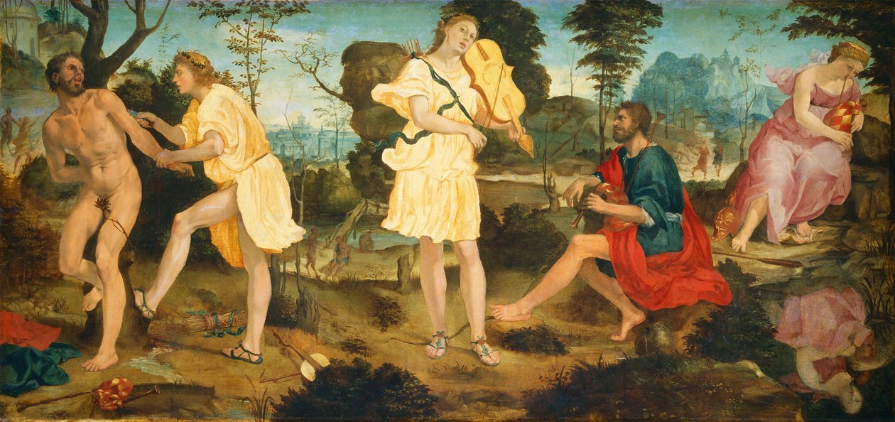 Apollo og Marsyas, ca. 1540. af Michelangelo Anselmi