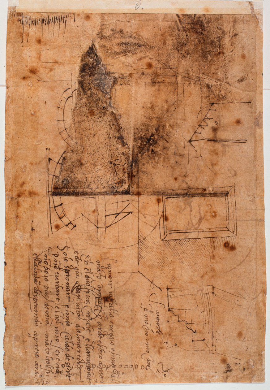 Autograferede arkitektoniske studier og poetiske fragmenter af Michelangelo Buonarroti