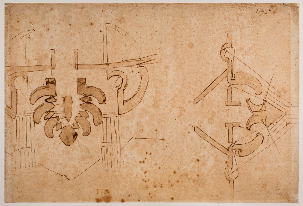 Fortificeringsstudier til en gateway af Michelangelo Buonarroti