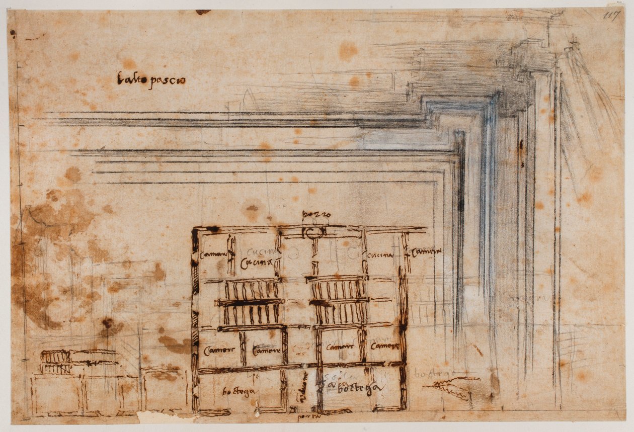 Husplan og portal af Michelangelo Buonarroti