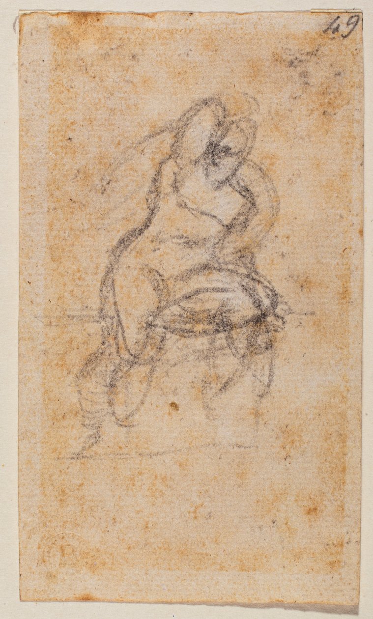 Nøgenstudie til Det Sixtinske Kapel af Michelangelo Buonarroti
