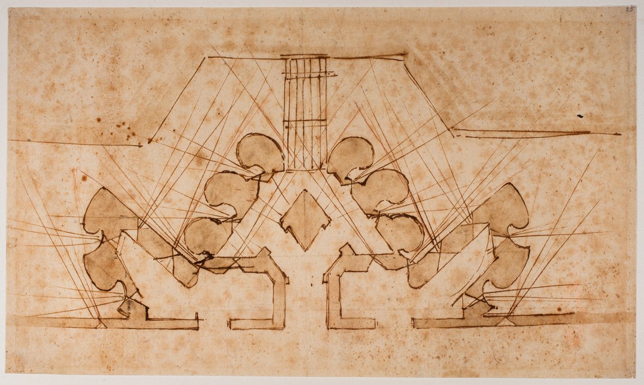 Plan over befæstning af en port af Michelangelo Buonarroti