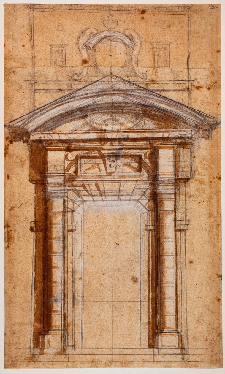 Studie for Porta Pia af Michelangelo Buonarroti