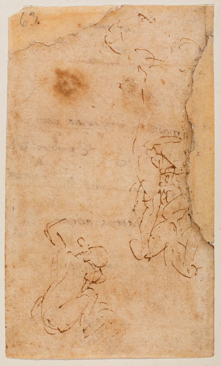 Undersøgelse af figurer af Michelangelo Buonarroti