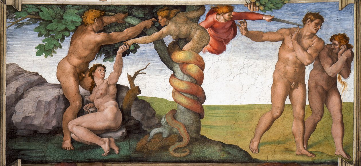 Uddrivelsen fra paradiset af Michelangelo Buonarroti