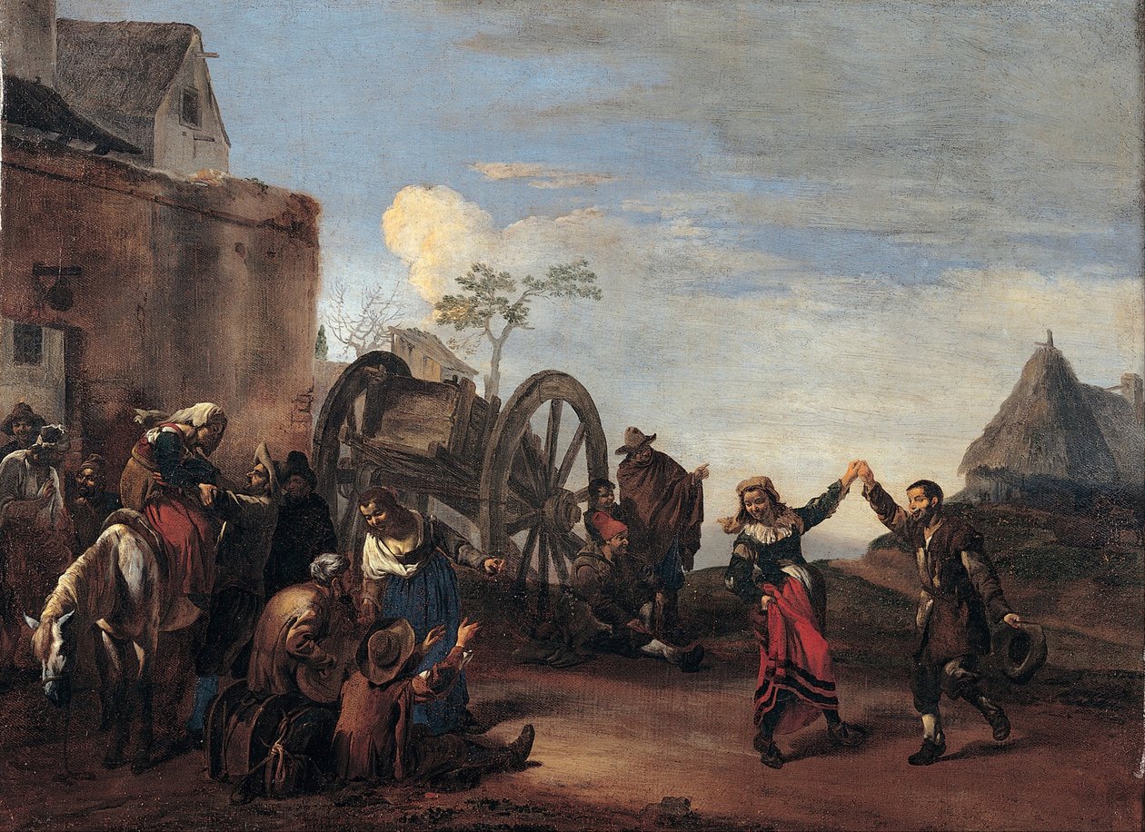 Bamboccio barnlighed, første tredjedel af det 17. århundrede. af Michelangelo Cerquozzi