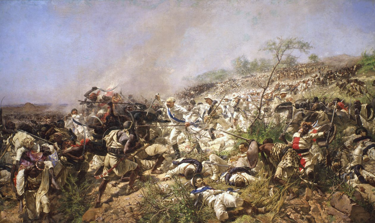 Slaget ved Dogali, 1896 af Michele Cammarano
