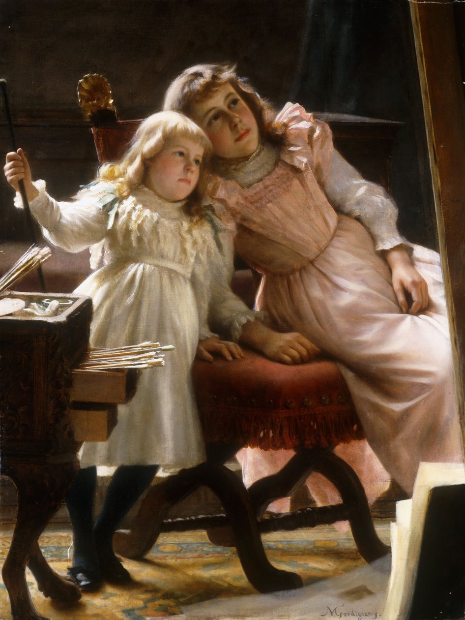 Kunstnerens døtre, af Michele Gordigiani