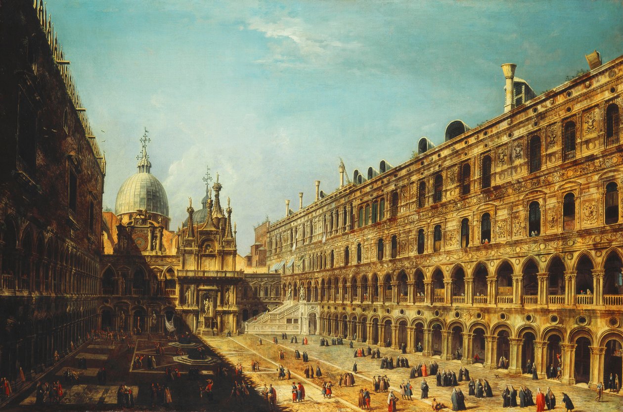 Gårdhaven til Dogepaladset, Venedig, af Michele Marieschi